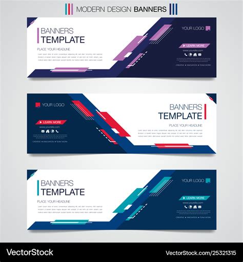 Abstract horizontal business banner template Vector Image