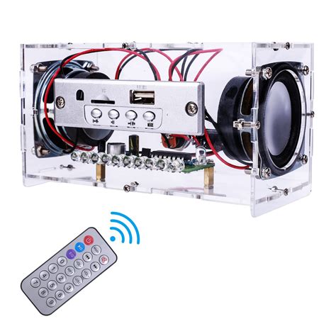 23W Bluetooth Speaker DIY Kit Mini Sound Amplifier Audio Spectrum LED ...