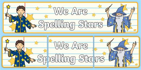 👉 We Are Spelling Stars Display Banner (teacher made)