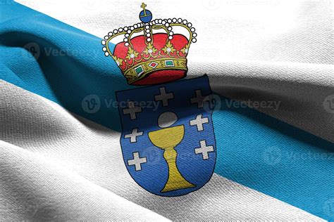 3D illustration flag of Galicia is a region of Spain. Waving on 21757649 Stock Photo at Vecteezy