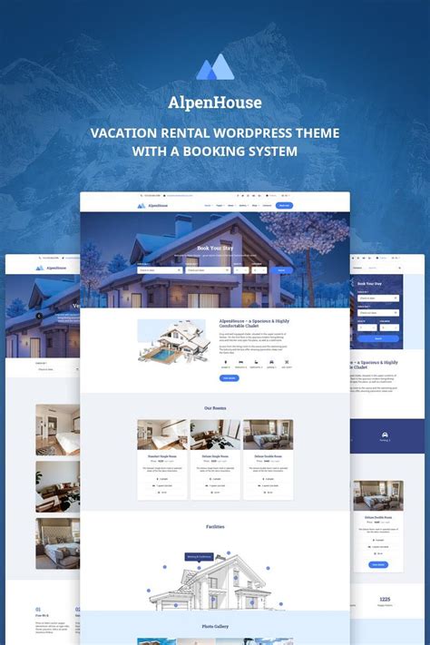 AlpenHouse - Vacation Rental WordPress Theme | Vacation rental, Hotel website, Web layout design