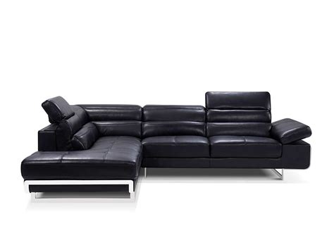 Modern Black Leather Sectional Sofa EF347 | Leather Sectionals