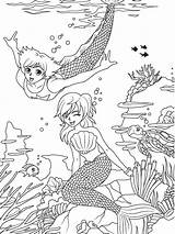 Merman Coloring Pages sketch template