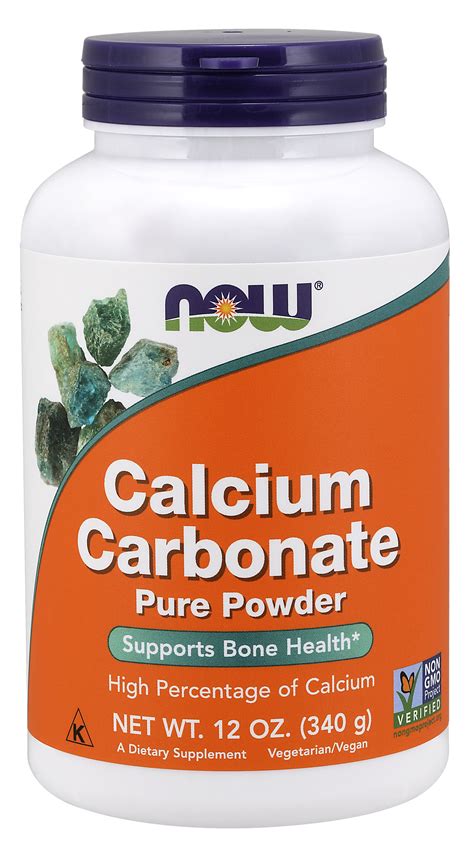 NOW Supplements, Calcium Carbonate Powder, High Percentage of Calcium ...