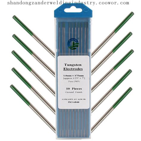 PURE (GREEN) TUNGSTEN ELECTRODES WP 3/32 1/8 1/16 - Coowor.com