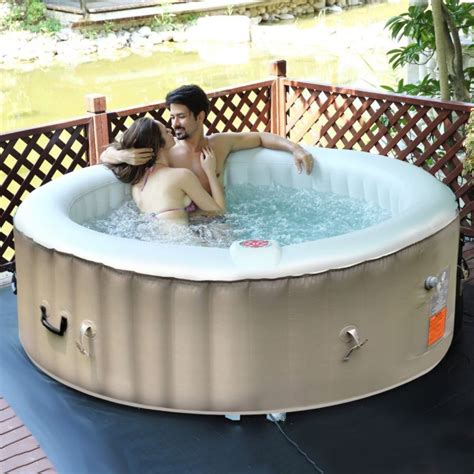 6 Person Portable Inflatable Hot Tub For Outdoor Jets Bubble Massage ...