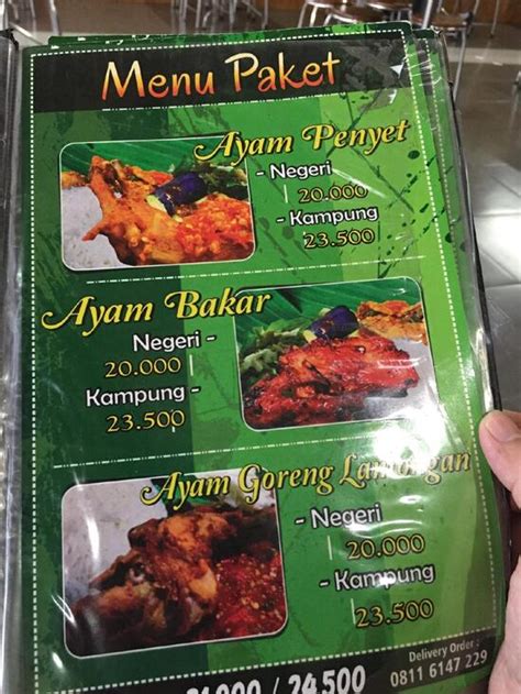 Menu at Ayam Penyet Surabaya restaurant, Semarang, Jl. Kedungmundu No.55