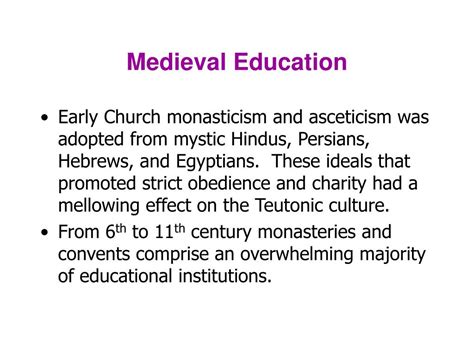 PPT - Education and Physical Education in Medieval Times PowerPoint Presentation - ID:1361397