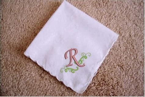 Monogram Embroidered Ladies Hankies wedding party gifts