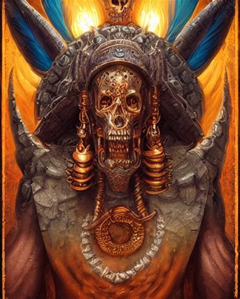 KREA - digital painting of cizin, mayan god of death by filipe pagliuso ...