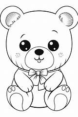 Easy Cute Bear Coloring Pages For Kids And Adults  Free Printable sketch template