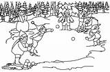 Snowball Fight To Print Coloring Page  Free Printable Pages sketch template