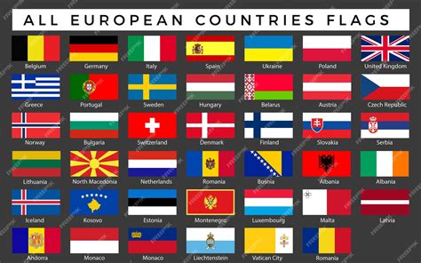 Premium Vector | Set of flags of all European countries vector image