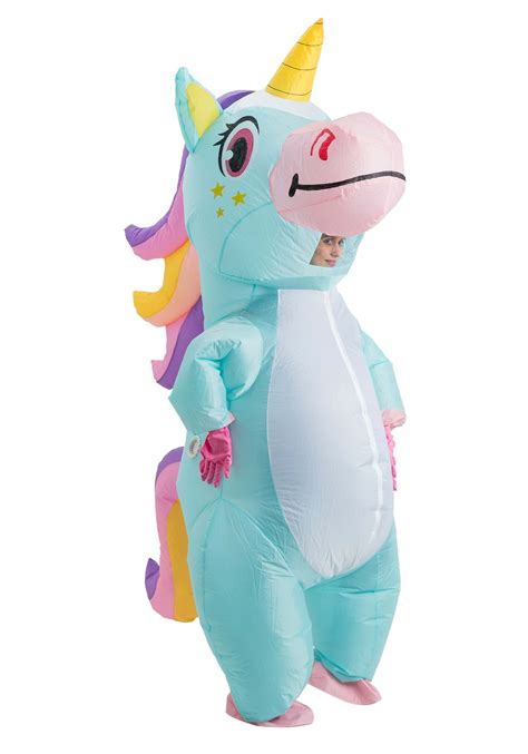 Inflatable Blue Unicorn Adult Costume