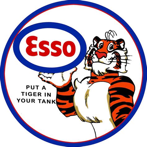 Esso Tiger 12" Premium Motor Oil Round Metal Disk - American Collectibles