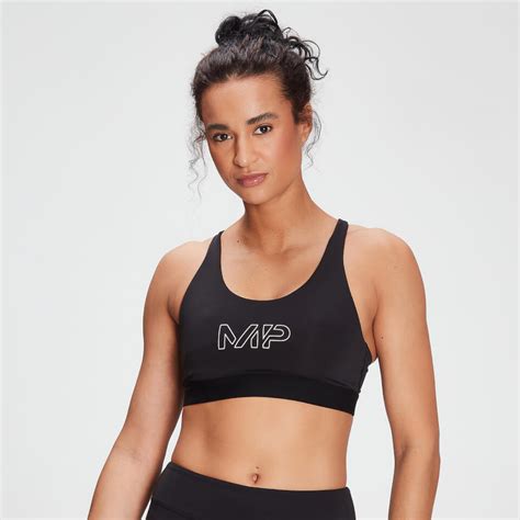 Women's Branded Training Sports Bra | Black| MYPROTEIN™