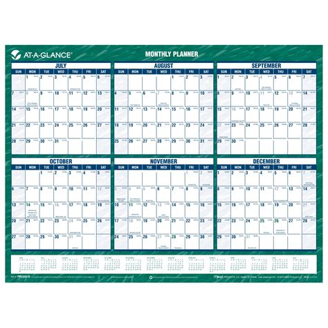 Amazon.com : AT-A-GLANCE Mini Erasable Monthly Wall Calendar, Academic Year, 12 Months, July ...