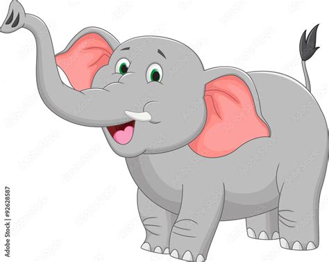 cute elephant cartoon Stock Vector | Adobe Stock