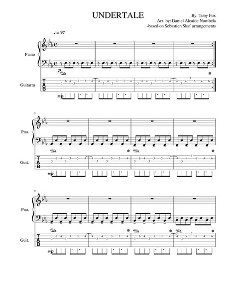 UNDERTALE - Guitar-Piano Duo Sheet music for Piano, Guitar | Download free in PDF or MIDI ...