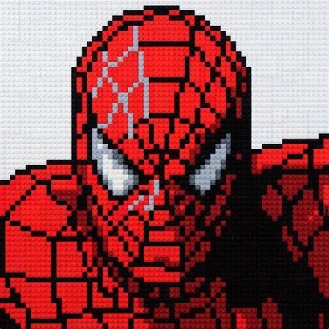 Spider-man mosaic made from Lego® bricks. | Grille pixel art, Pixel art super heros, Pixel art ...