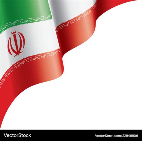 Iran flag on a white Royalty Free Vector Image