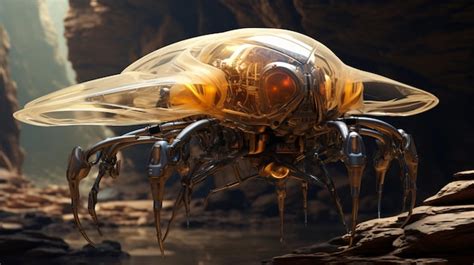 Premium AI Image | Alien spaceship in the form of insect