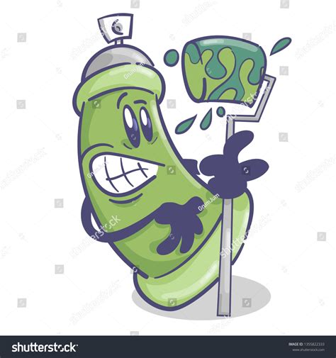 Graffiti Spray Cartoon Character Paint Roller Stock Vector (Royalty Free) 1355822333 | Shutterstock