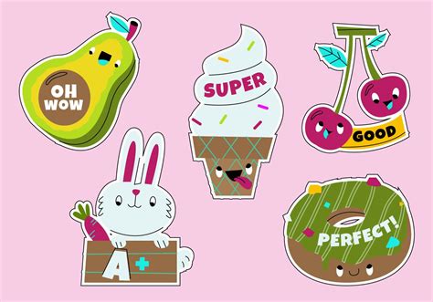 Funny Cartoon Teacher's Reward Sticker Set vector Illustration 229493 ...