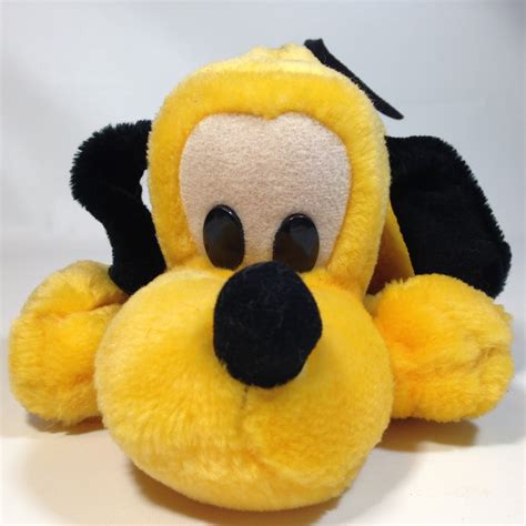 Vintage Disney Pluto Plush Puppy Dog Golden Yellow Disneyland Stuffed Animal 12" - Disney