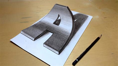 How To Draw 3D Letter A | Step By Step | Tutorial - YouTube