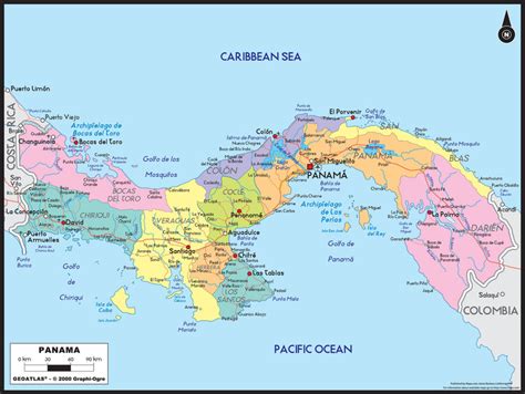 Panama Political Wall Map | Maps.com.com