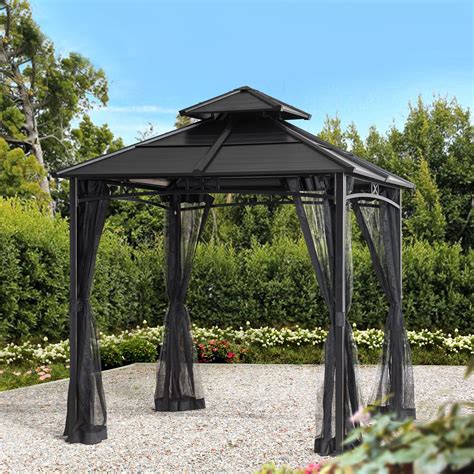 Berkley Jensen 8' X 8' Hardtop Gazebo With Wood Poles | ubicaciondepersonas.cdmx.gob.mx