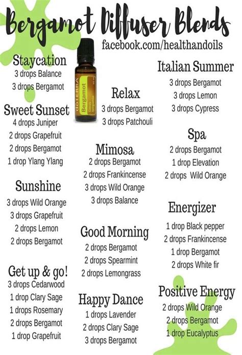 Bergamot Diffuser Blends | Essential oil diffuser recipes, Oil diffuser ...