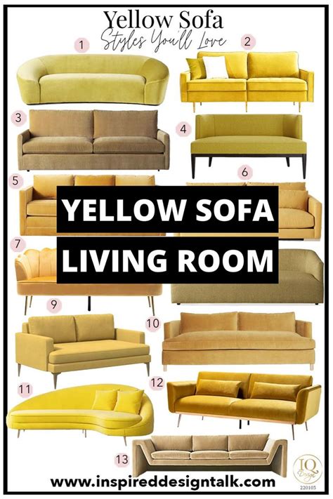 the yellow couch living room is shown in different sizes and colors ...