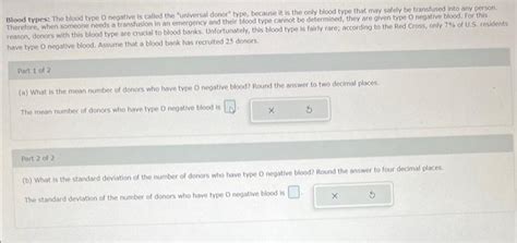 Solved Blood types: The blood type 0 negative is called the | Chegg.com