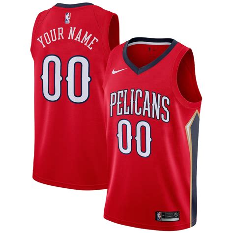 Nike New Orleans Pelicans Red Custom Swingman Jersey - Statement Edition