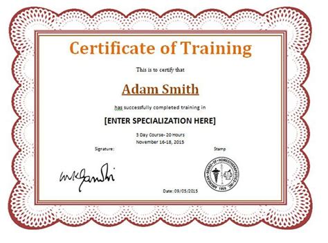 Certificate of Completion Free Template Samples and Examples