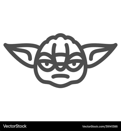 Yoda line icon star wars concept mysterious Vector Image