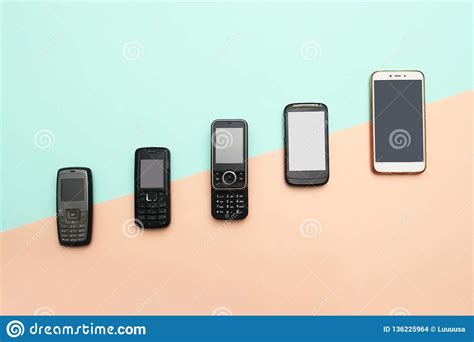 Evolution of Cell Phones. Technology Development Telephone and Pda ...