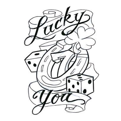 Lucky 7 Tattoo Design | Lucky tattoo, 7 tattoo, Tattoo designs