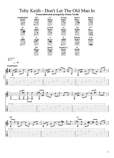 Don't Let the Old Man In Tab & Chords - TobyKeith | PaidTabs