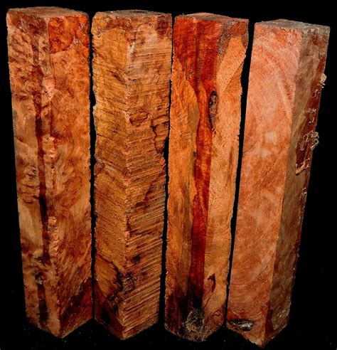 4 Amboyna Burl Wood Turning Stock Pen Blanks by craftimbers