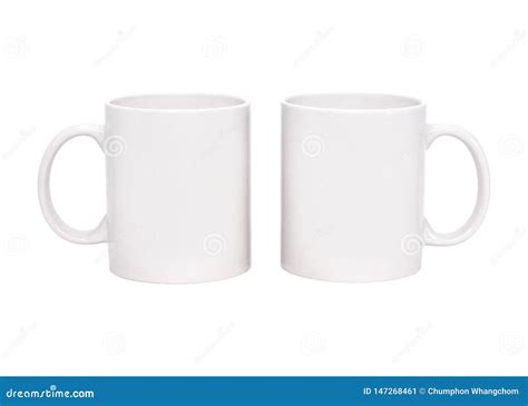 Blank Coffee Mug Isolated on White Background. Template of Drink Cup for Your Design. Clipping ...