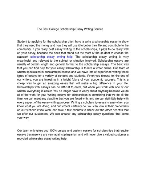 Scholarship Essays About Community Service