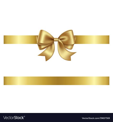 Gold bow and ribbon Royalty Free Vector Image - VectorStock