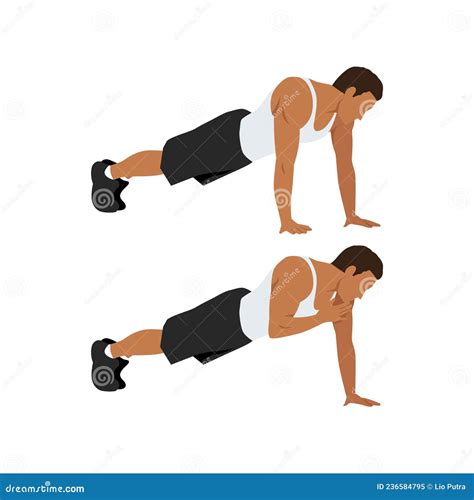 Plank Shoulder Taps Exercise. Flat Vector Illustration | CartoonDealer.com #236584795