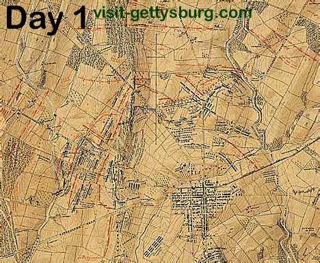 Battle of Gettysburg Map, Days 1-3 - Visit Gettysburg