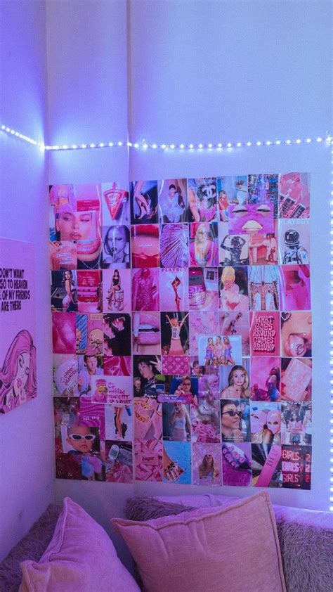 Boujee Pink Aesthetic Wall Collage Kit, Y2K Photo Wall, Trendy Room Decor, Retro Wall Collage ...