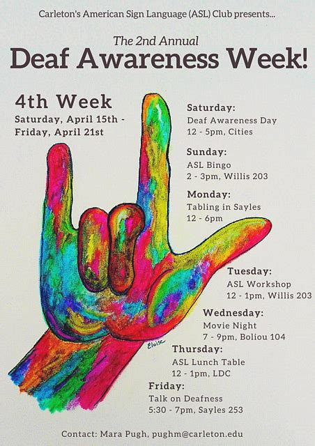 Deaf Awareness Week: Deaf Awareness Day Trip | Carleton College ASL Club Events | Carleton College