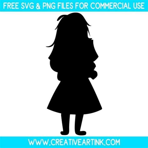Standing Girl Silhouette SVG – Free SVG Files | Creativeartink.com